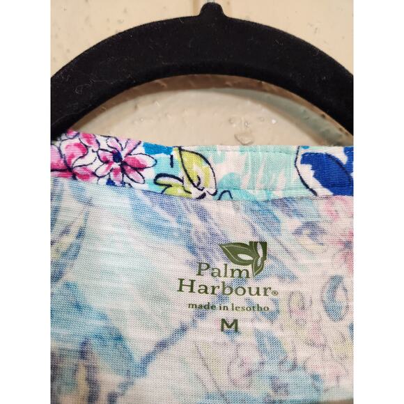 Palm Harbour Women's‎ Multicolor Tropical Print 3/4 Sleeve Tunic Top Size Medium - Picture 3 of 6